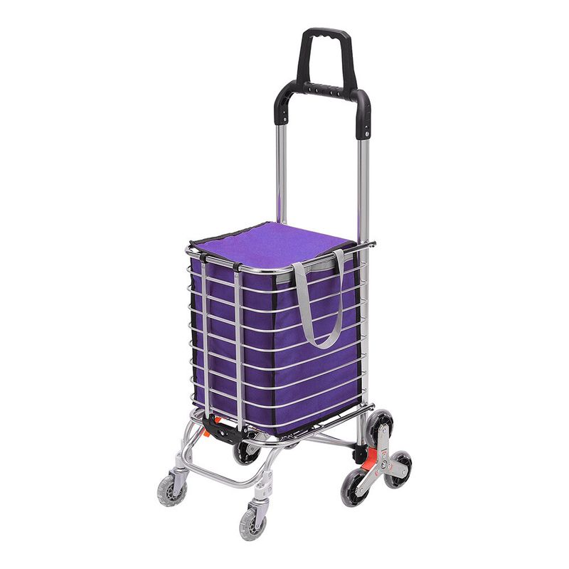Portable 8-Wheel Shopping Trolley Stair ClimUtility Push Cart Folding Bag_voghion.com