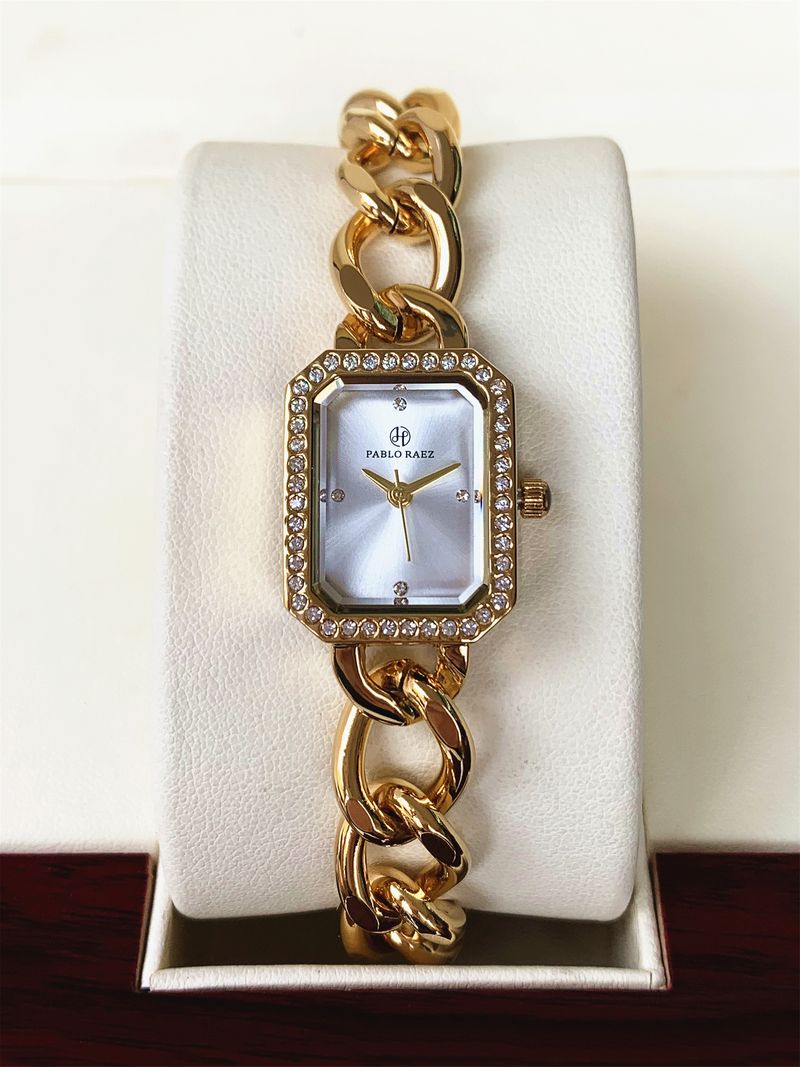 Mode Damenuhr Retro Leichte Luxusmode Kleine Golduhr Nischenquarzuhr Strass Ins Wind Temperament Vielseitig_voghion.com
