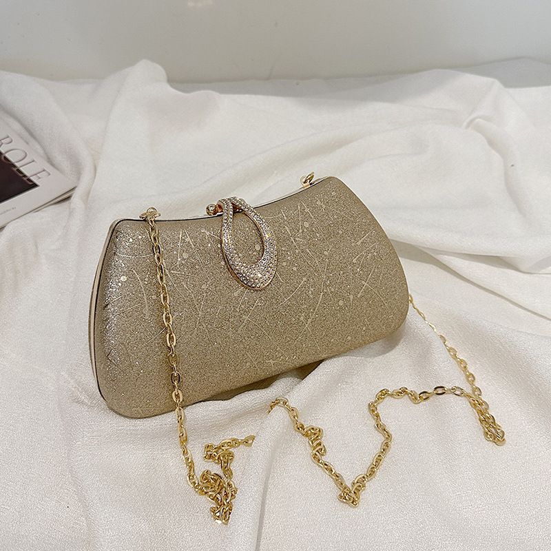 Nuova borsa a mano scintillante alla moda da sera, pochette da abbinare a spalla e piccola borsa quadrata._voghion.com