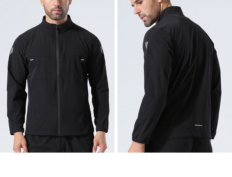 Schnelltrocknende Laufjacke für Herren – Atmungsaktive Langarm-Workout-Jacke mit Reißverschluss für Fitnessstudio und Wandern (M-4XL) – Leichte Trainings-Windjacke aus Nylon_voghion.com