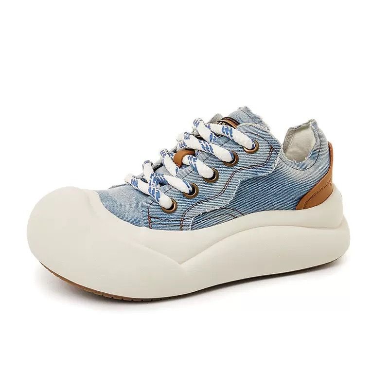 Moche mignon gros orteil femmes denim toile décontracté polyvalent semelle épaisse simple_voghion.com