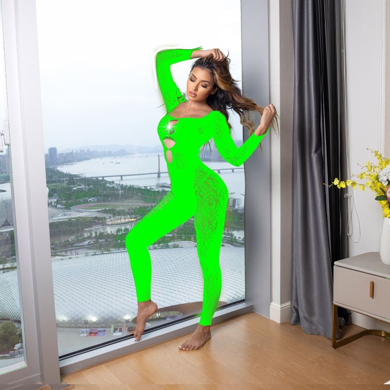 Sexy one-piece dames hot diamond luipaard print net kleding sexy figuur highlights lange mouwen jumpsuit_voghion.com