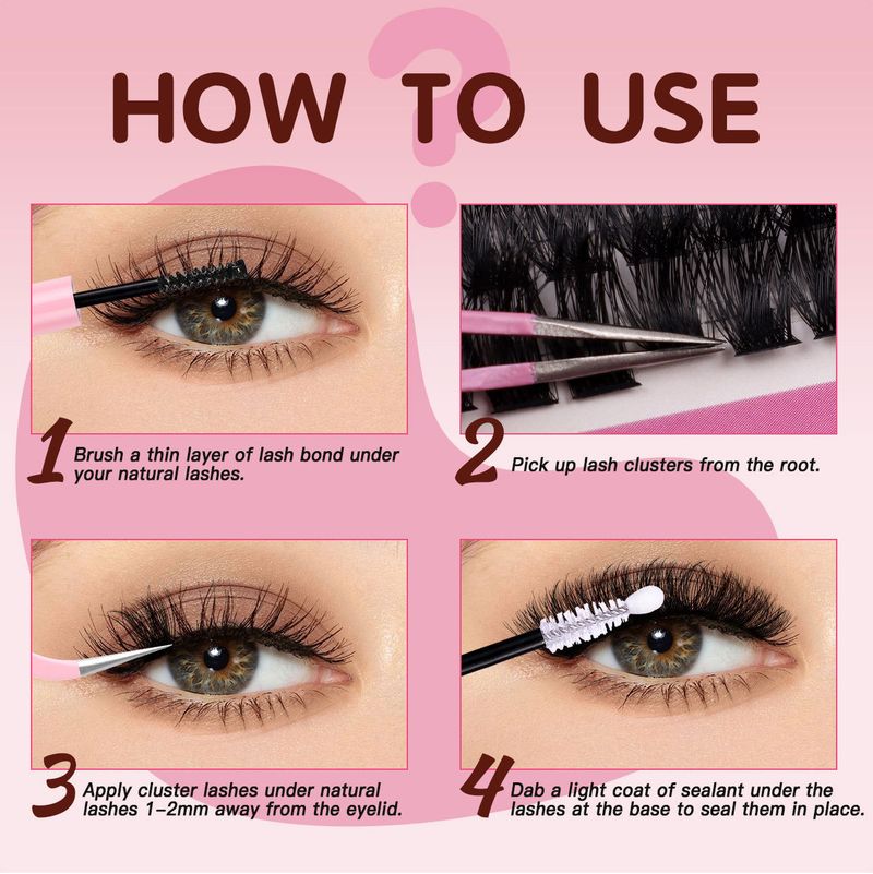 Beauty Essentials False Eyelash Extension Set Single Cluster 592 Clusters 30+40+50+60+80+100d Eyelashes_voghion.com