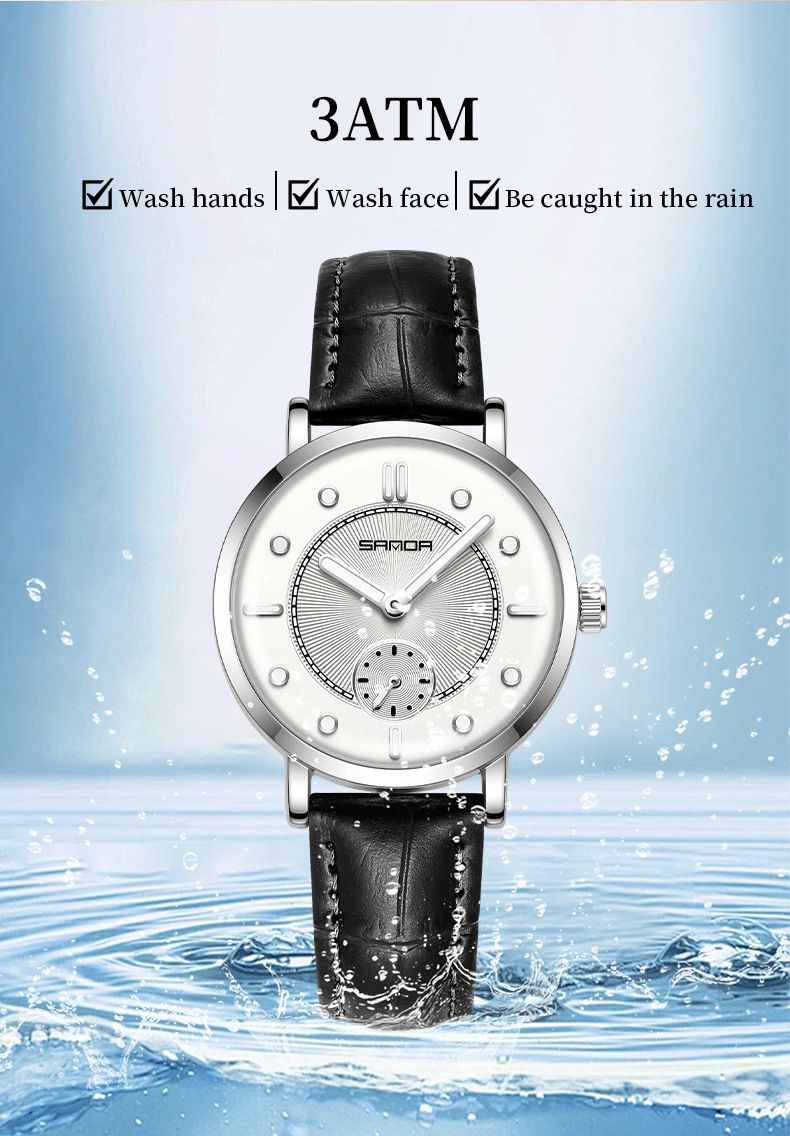 Orologio al quarzo alla moda semplice impermeabile con cintura Orologio da donna Due perni Metà Glow-in-the-dark Orologio di tendenza da donna_voghion.com