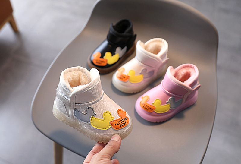 Leuchtende Kinderschuhe im Alter von 1-6 bis 3 Jahren, Schneestiefel für Jungen, Plüsch- und dicke Baumwollschuhe für Mädchen, Trend zu Baby-Wanderschuhen_voghion.com