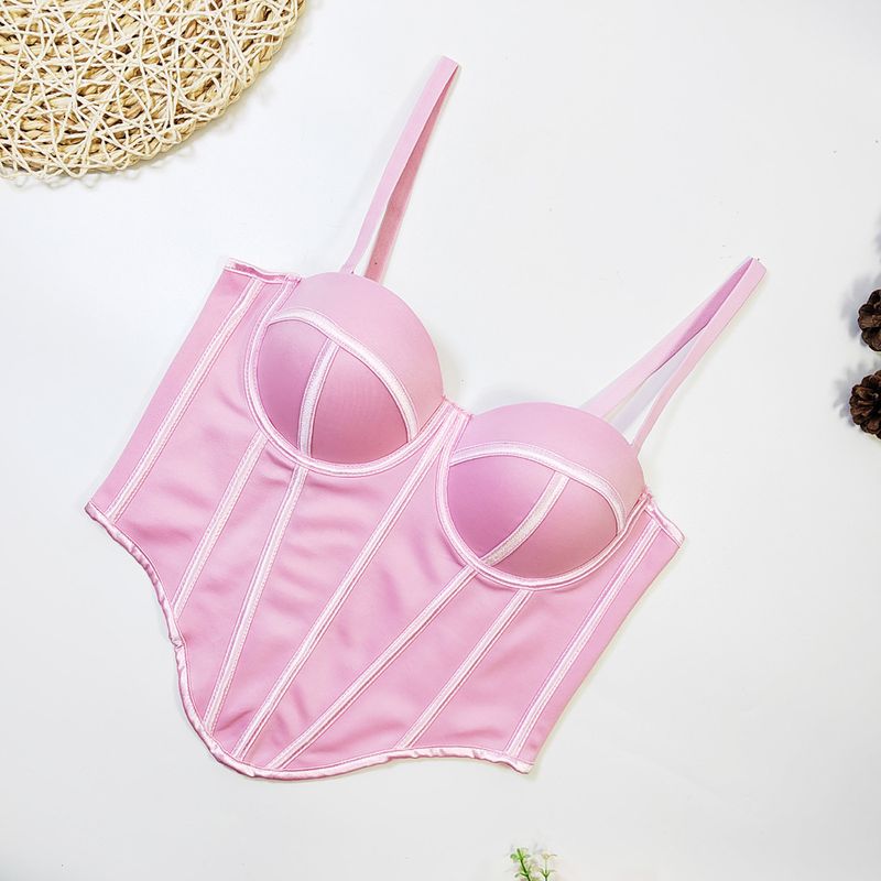 Europäeschen an amerikanesche Street Style onregelméissege Fëschgrat-BH Bannendran Uewerflächenträger weibleche Kierper verengt schéint Réck Tube Top_voghion.com