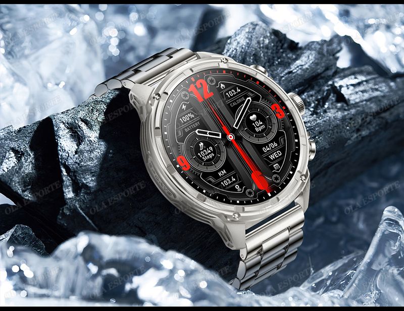 Montre connectée militaire pour hommes, 710 mAh, pour l'extérieur, GPS, boussole, fréquence cardiaque, lampe de poche LED, appels Bluetooth, sport_voghion.com