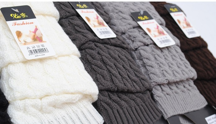Korean Women's Autumn And Winter New Knitted Foot Covers Eight Fried Dough Twists Pattern Pile Socks Woolen Warm Leg_voghion.com