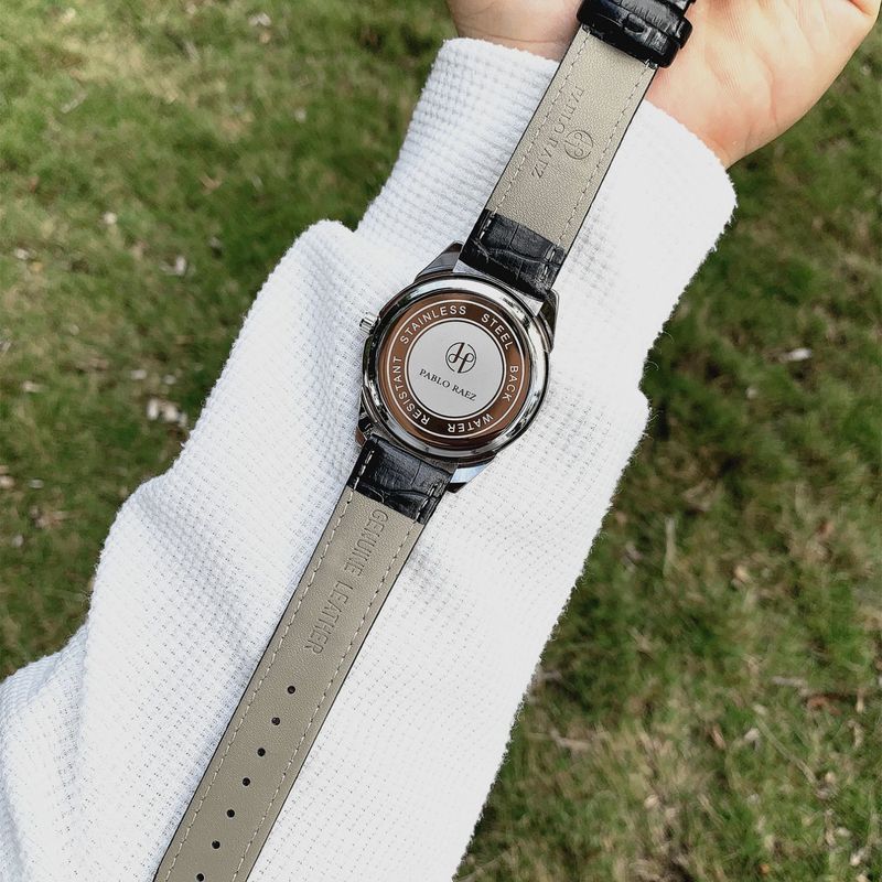 PABLO RAEZ High-value Brand Genuine Retro Trendy Men's Watch Genuine Leather Waterproof Calendar Student Watch_voghion.com