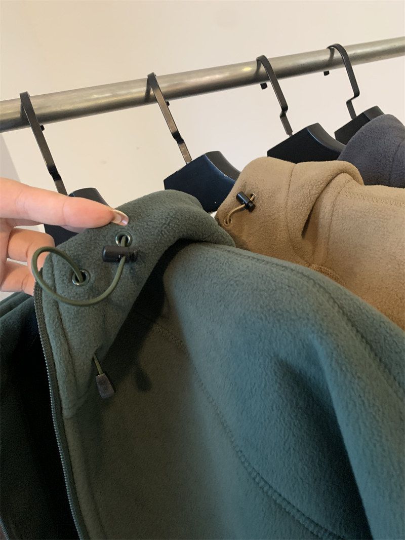 Giacca con cappuccio in pile pesante double face da uomo - Cappotto invernale in pile caldo per abbigliamento casual_voghion.com