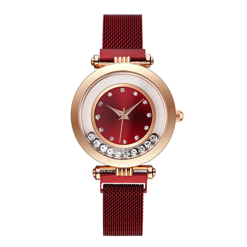with Korean Fashion Simple Lazy Sand Women's Magnetic Buckle Watch_voghion.com