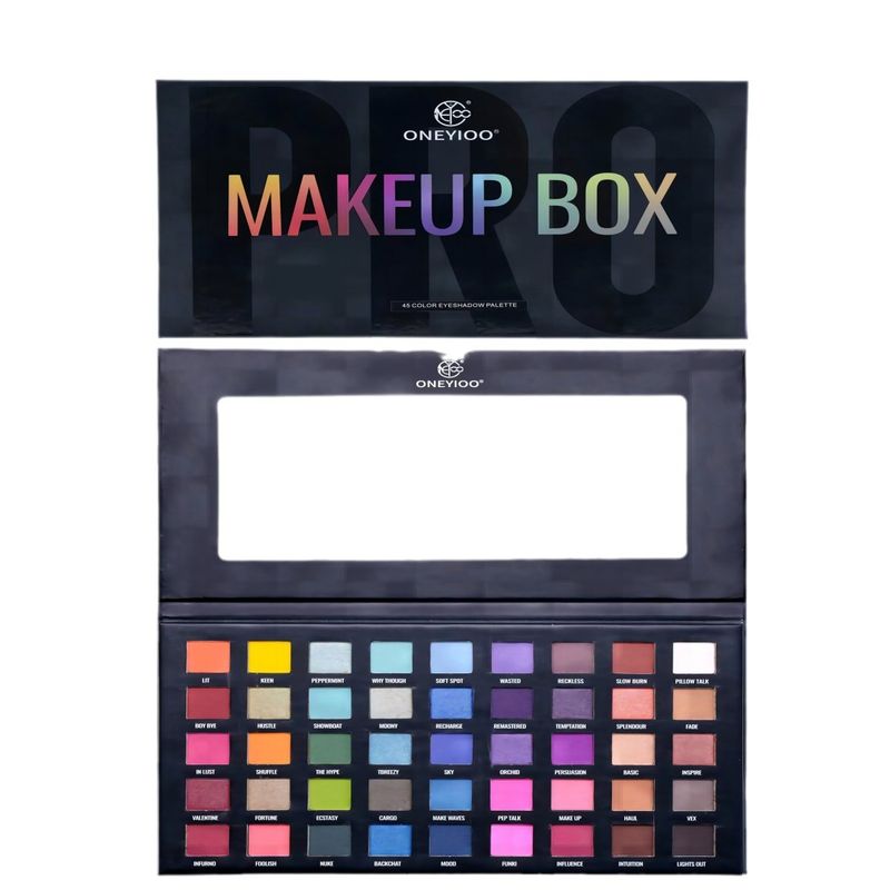 ONEYIOO 45-Farben-Lidschattenpalette – Matte und schimmernde mehrfarbige Make-up-Palette, hochpigmentierter, langanhaltender Lidschatten_voghion.com