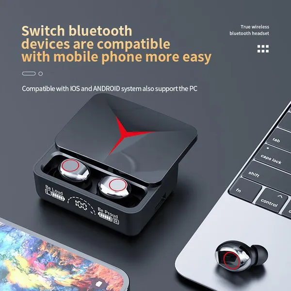 Original M90 Pro TWS Wireless Headphones Gaming Sport Bluetooth 5.3 Earphones HIFI Stereo Music Headsets In-Ear With Mic_voghion.com