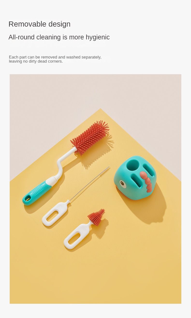 1/2/3 buc perie din silicon pentru biberoane cu rotație de 360 de grade, biberon, suzetă, perie de curățare a mamelonului, perii pipetă, set de articole pentru bebeluși_voghion.com