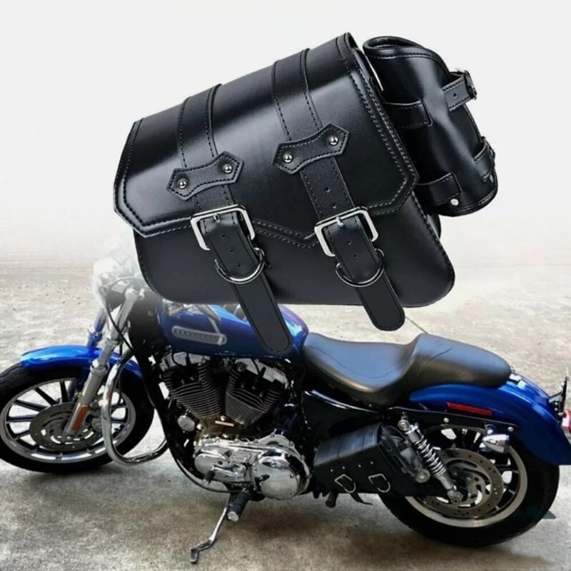 Sacoches de moto en cuir PU, pochette latérale pour outils, sacoche de selle gauche/droite pour Harley Sportster XL883 1200 48 72_voghion.com