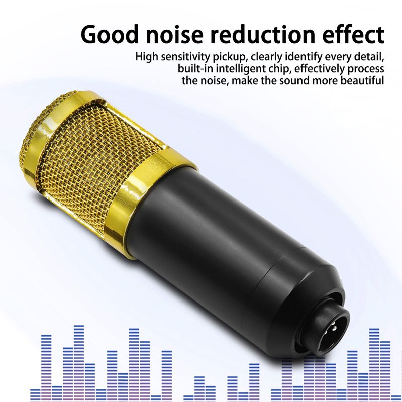 Micrófono de capacitancia de anclaje profesional Conexión inalámbrica Bluetooth para PC Karaoke Transmisión en vivo Grabación en estudio_voghion.com