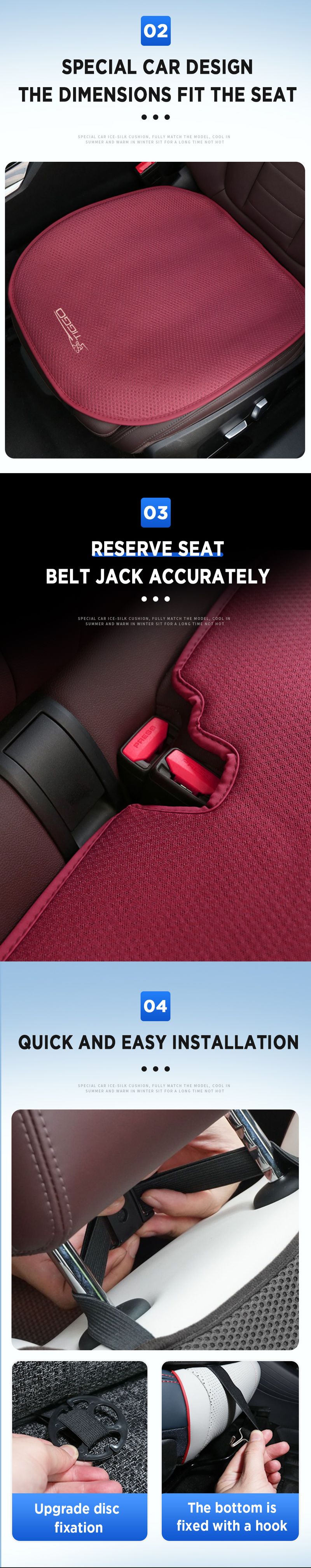 For CHERY TIGGO 8 Pro Max 2025 Summer Seat Cover Car Seasonal Cool Ice Silk Cushion_voghion.com