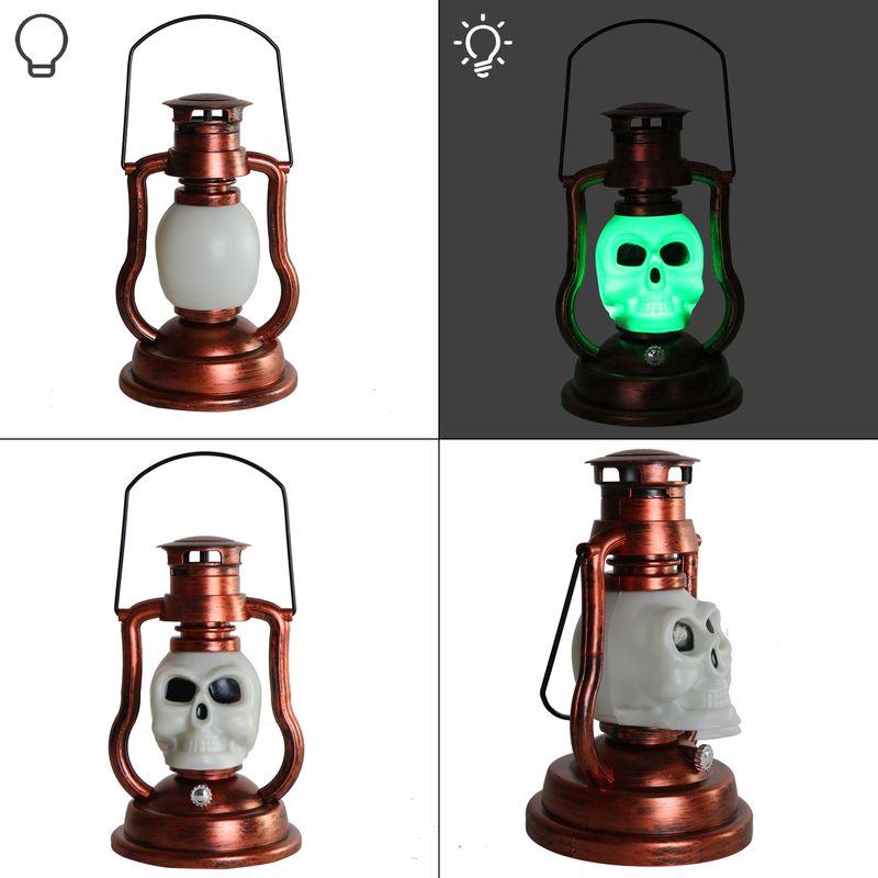 Cross Border Skull Pumpkin Lantern Halloween Battery Lantern Outdoor Garden Camping LED Portable Kerosene Lamp_voghion.com