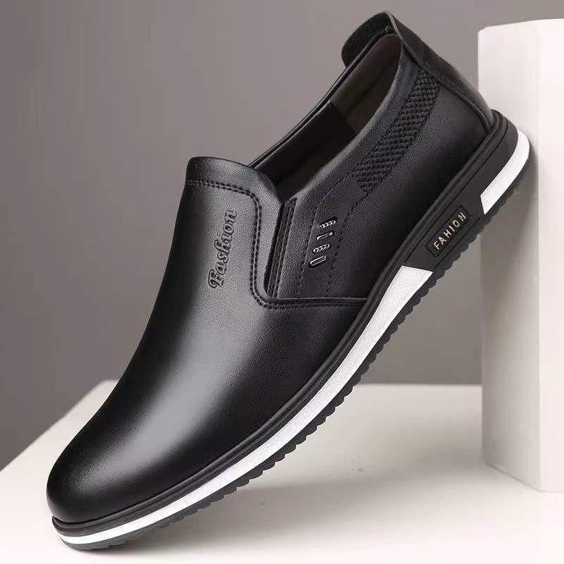 TerraStride Spring Spitzschuh Casual Business Leder Slip-On Lazy British Style Dad Schuhe Herren Loafer_voghion.com