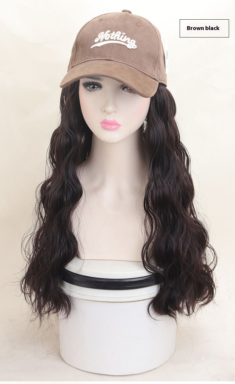 Cappello Parrucca Integrato Aggiornamento Simulazione Capelli Alla Moda Pigro Lana Rotolo Berretto da Baseball Tesa Ingrandita Berretto a Becco d'Anatra Parrucca_voghion.com