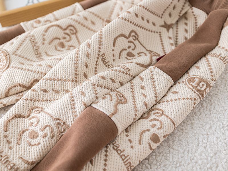 Completo autunnale per bambini - Completo due pezzi con felpa con cappuccio e pantaloncini con stampa di un simpatico orso, abbigliamento casual in morbido cotone per bambini piccoli (80-120 cm)_voghion.com