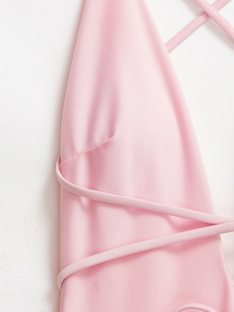 Vêtements pour femmes Robe longue de plage Bikini en dentelle avec décolleté en V profond et bretelles dans le dos Maillot de bain une pièce sexy pour femmes_voghion.com