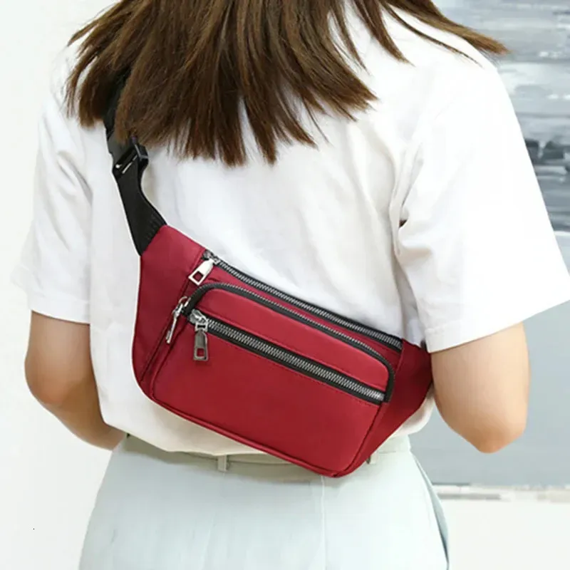 Marsupio in tessuto Oxford 2024 con cerniera, per sport, viaggi, ragazza, tasca per pancia, fianchi, sedere, moda, telefono, marsupio per donna_voghion.com