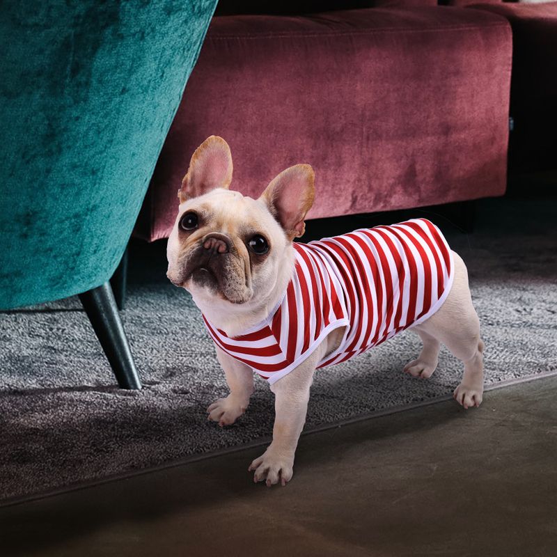 2025 Spring Summer Thin Pet Vest Striped Round Neck T-Shirt Small Medium Dogs Cooling Dog Clothes_voghion.com