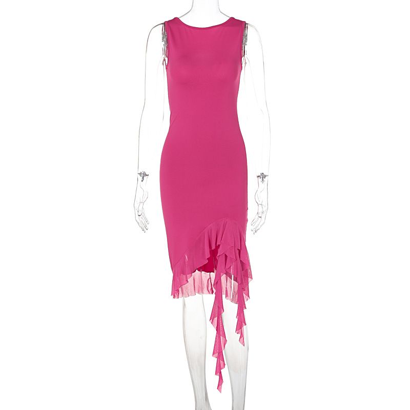 Dammekleeder Summer an Hierscht Nei Moud Pure Desire Äermellos Taille Schlank Récklos Kleed_voghion.com