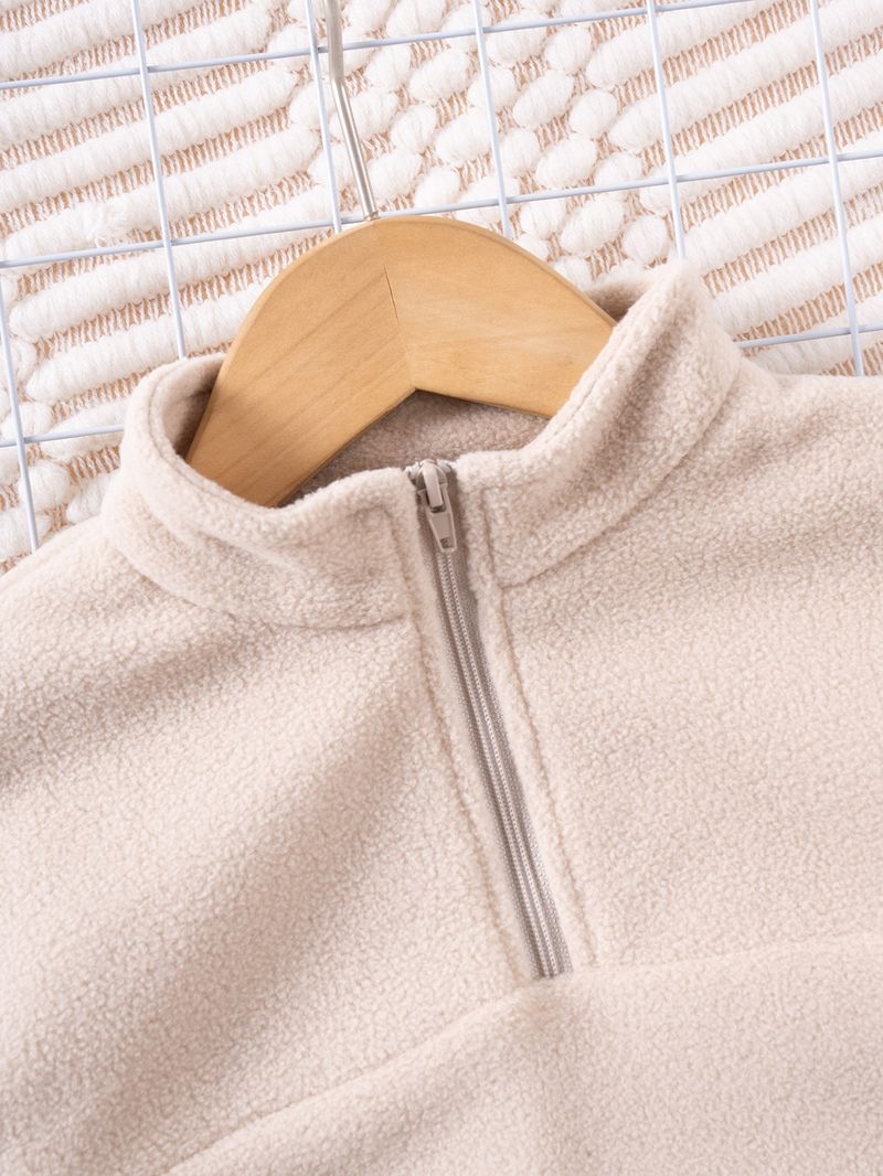 Ensemble polaire pour bébé garçon, pull demi-zippé, chaud, deux pièces, version coréenne, pour garçons et filles de 1 à 6 ans, automne et hiver_voghion.com