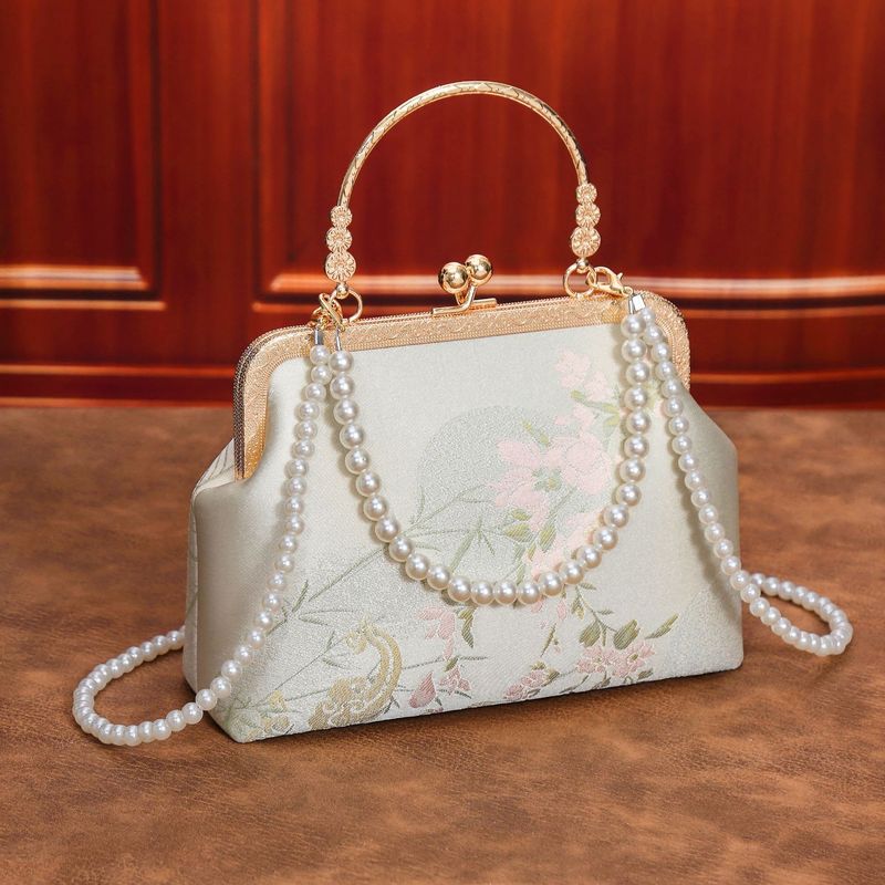 Borsa a tracolla in seta ricamata nazionale Qipao per donna, stile cinese, 2025, con chiusura a strappo_voghion.com