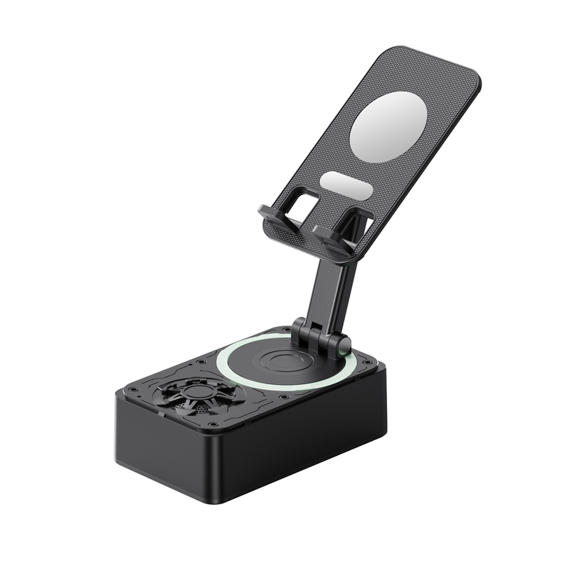 Enceinte Bluetooth 3 en 1, batterie externe, pliable, sans fil, support pour téléphone avec coussinets antidérapants, pour visioconférences en direct_voghion.com