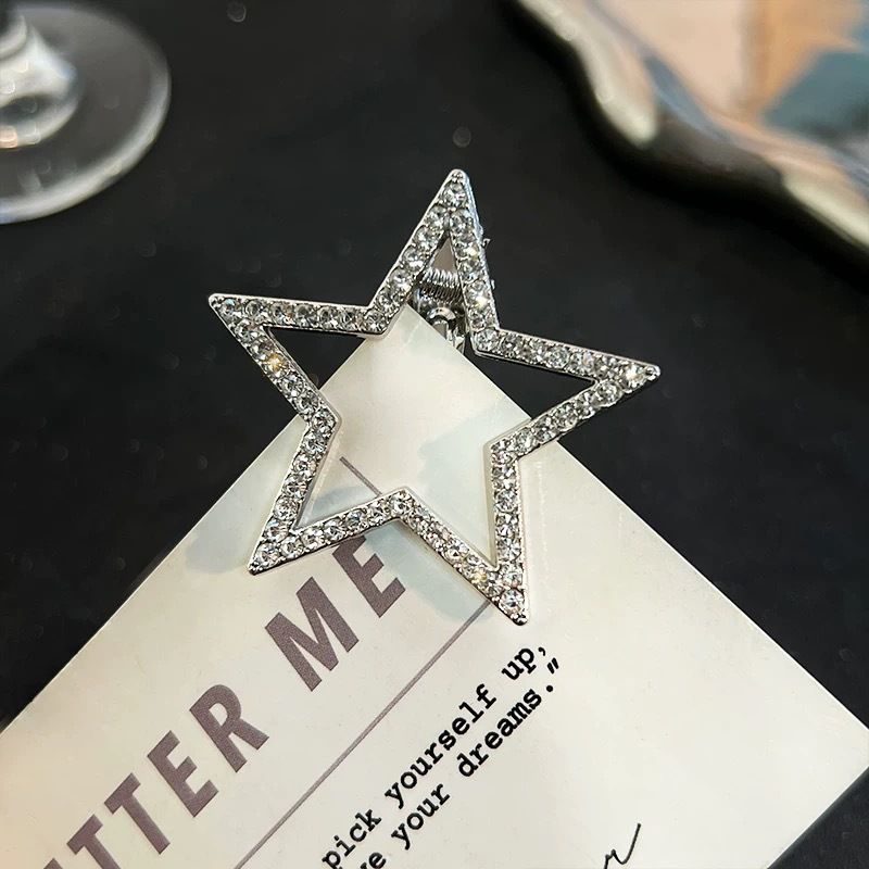Cool Hohl Strass Pentagram Säitepony ofgeschnidden Hoerklammer, Stirn Kappschmuck_voghion.com