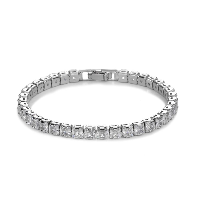 Trendy Round Zircon Bracelet Single Row Full Diamond Tennis Chain Hip Hop Jewelry_voghion.com