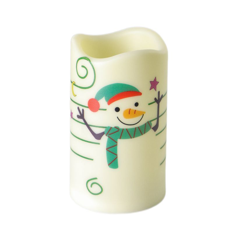 4 Piece Set Of Printed DIY Layout Candle Glow Theme Party Decoration LED Electronic Candle Light Festival Light Up_voghion.com