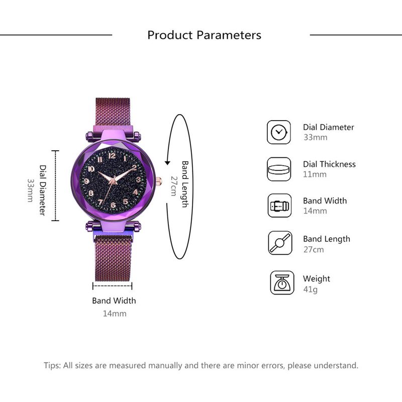 Magnet women's watch Arabic numerals face popular watch ladies mesh belt fashionable simple quartz watch_voghion.com