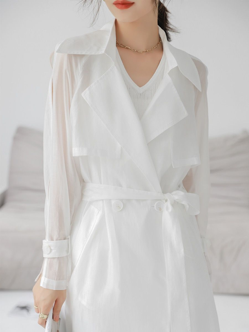 Spring Summer 2023 New Wo's Windbreaker Fashion Loose Frenulum Sunscreen Trench Coat Thin Style Shirt & Blouse Top_voghion.com