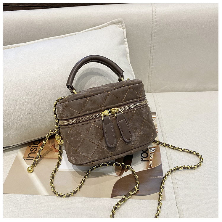 2024 Nuovo Mini portatile da donna a spalla singola Crossbody Rossetto PU Versatile Lingge Piccola borsa a catena profumata_voghion.com