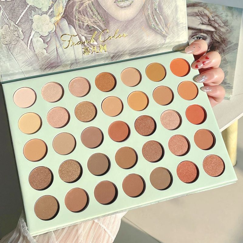 35 matte perlglanz feine flash erde milch tee farbe student erschwinglichen lidschatten platte_voghion.com