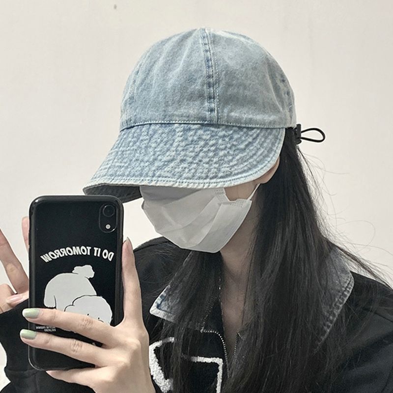 New Arrivals Summer Denim Bucket Foldable Wide Brim Visors Women Solid Color Soft Outdoor Sports Running Sun Hat Snapback Cap_voghion.com