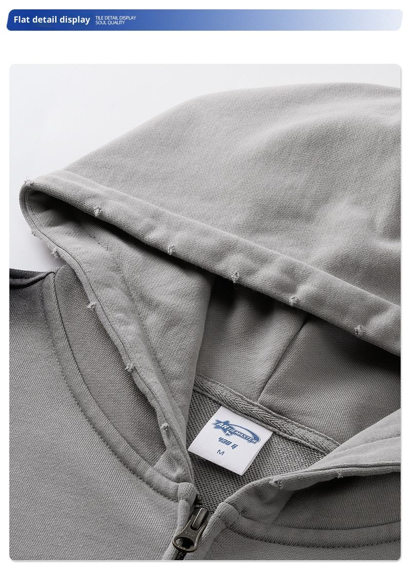 ARTIE Men's Clothing|2025 Autumn Winter New Set Personality Spray Paint Graffiti Washed Vintage Zipper Sweatshirt And_voghion.com