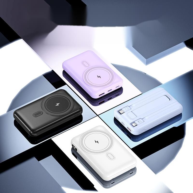 22.5W Magnetic Wireless Fast Power Bank With Built-in Cable & Stand – Portable Charger For IPhone & Qi Devices_voghion.com