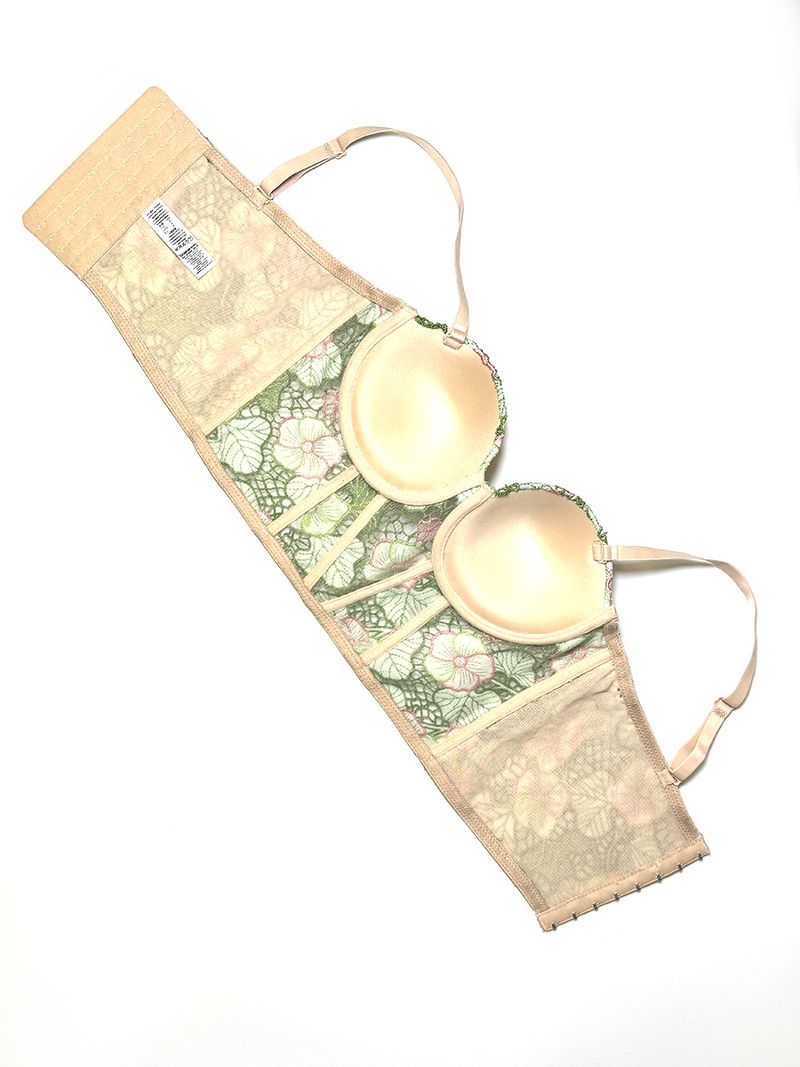 Women's Clothing Floral Small Fresh Lace Suspenders Inner Wear Sexy Mint Mambo Color Matching High End Outer Wear Bra Fishbone Bra_voghion.com