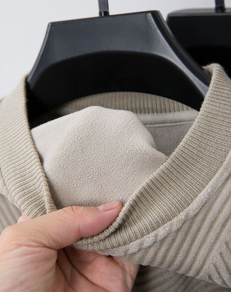 Herren-Sweatshirt mit Sherpa-Futter – Thermopullover für den Winter mit ultraweicher Fleece-Innenseite, verdicktes Langarm-Oberteil aus Polyester mit Rundhalsausschnitt_voghion.com