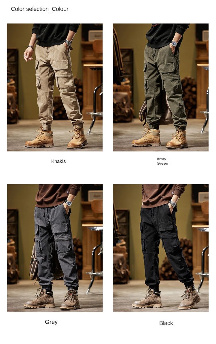 New personalized high street style tooling trousers casual trousers versatile simple fashion niche design leggings_voghion.com