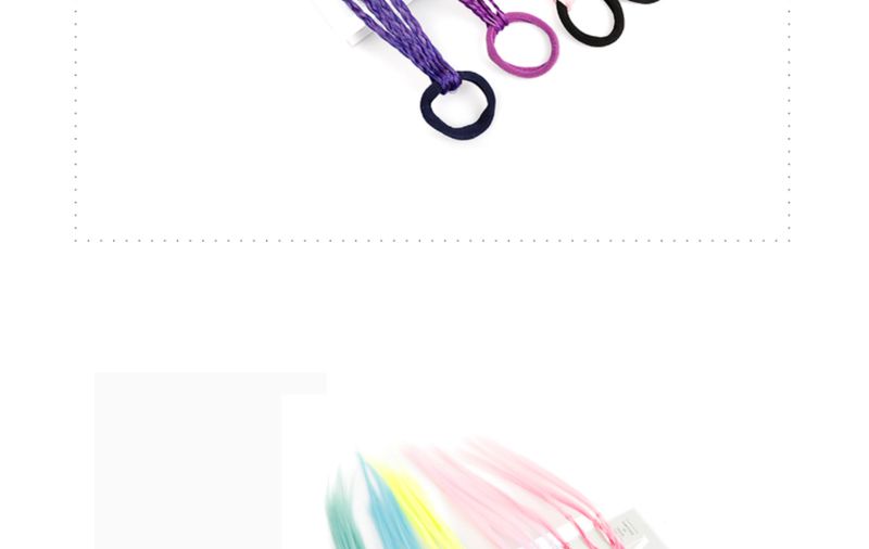 Parrucca colorata per bambini con treccia piccola, coda di cavallo ad anello, performance con parrucca colorata per bambini con treccia piccola, coda di cavallo_voghion.com