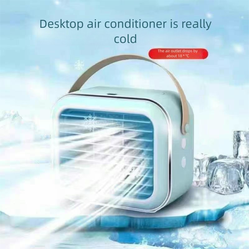 Mini Air Conditioner Dormitory USB Rechargeable Small Fan Desktop Home Office Spray Cooling Plus_voghion.com