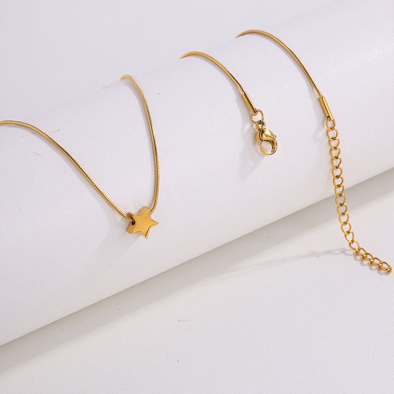 Collana da donna con ciondolo dorato, collana in acciaio al titanio, stile coreano, con cuore leggero, di lusso, di alta qualità, resistente allo sbiadimento, da donna, placcata in oro._voghion.com