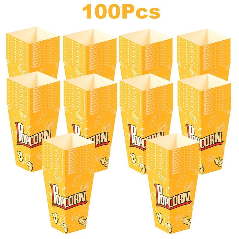 100 Pcs Popcorn Boxes 3 New Styles Popcorn Containers For Movie Party Orange Yellow White Paper Boxes Snack Chips Boxes For Puffed Rice Machine Theater Night Carnival Circus Party Supply_voghion.com