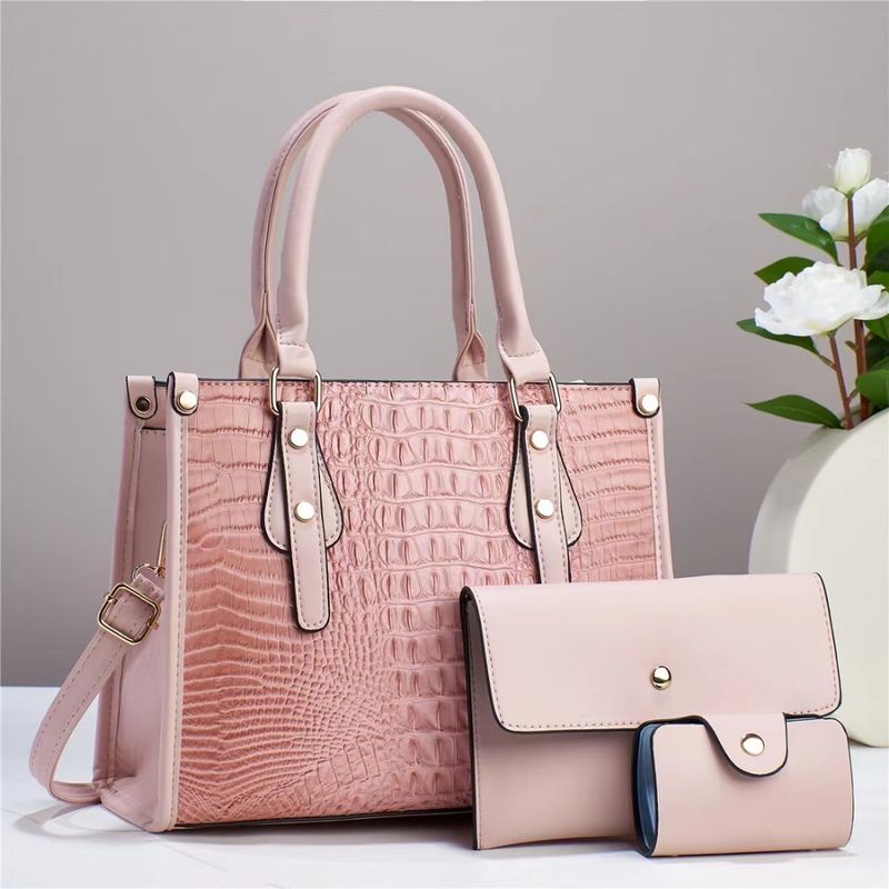 Women's Handbag Stylish Crocodile Handbag High-grade Sense Of One Shoulder Crossbody Bag Mother Bag Three Sets Of Texture_voghion.com